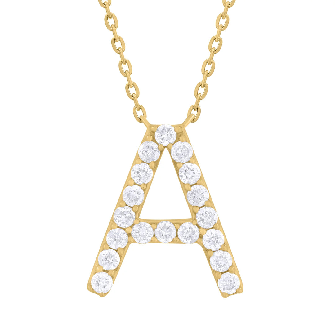 Print Diamond Initial Necklace