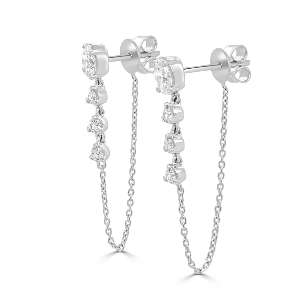 Marseille Oval & Round Diamond Earrings