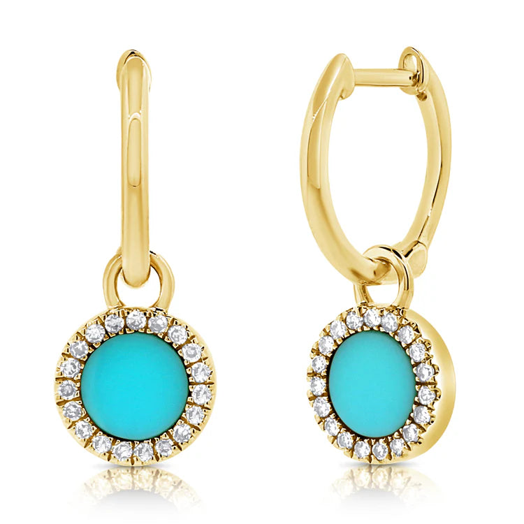 Sioux Diamond & Turquoise Dangle Earrings