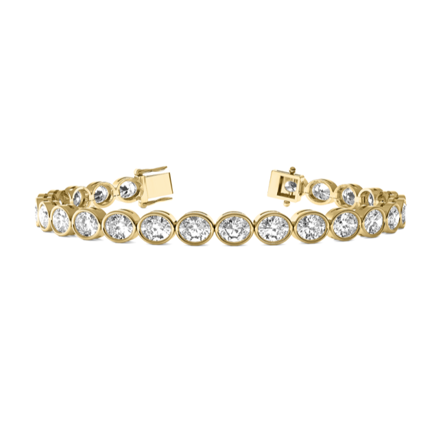 Lab grown east west oval diamond bezel tennis bracelet