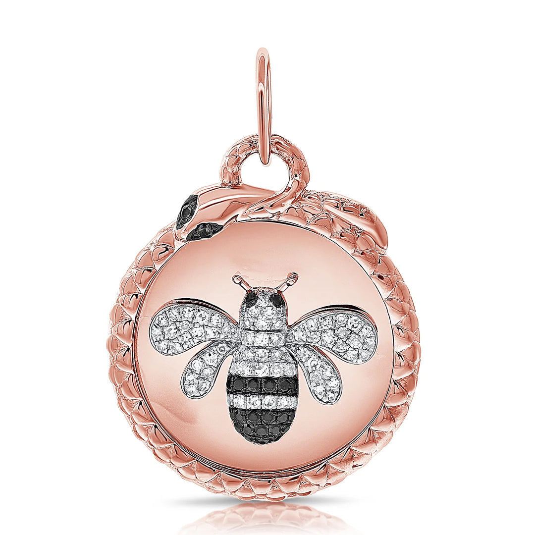 Black Diamond Bumble Bee & Serpent Charm