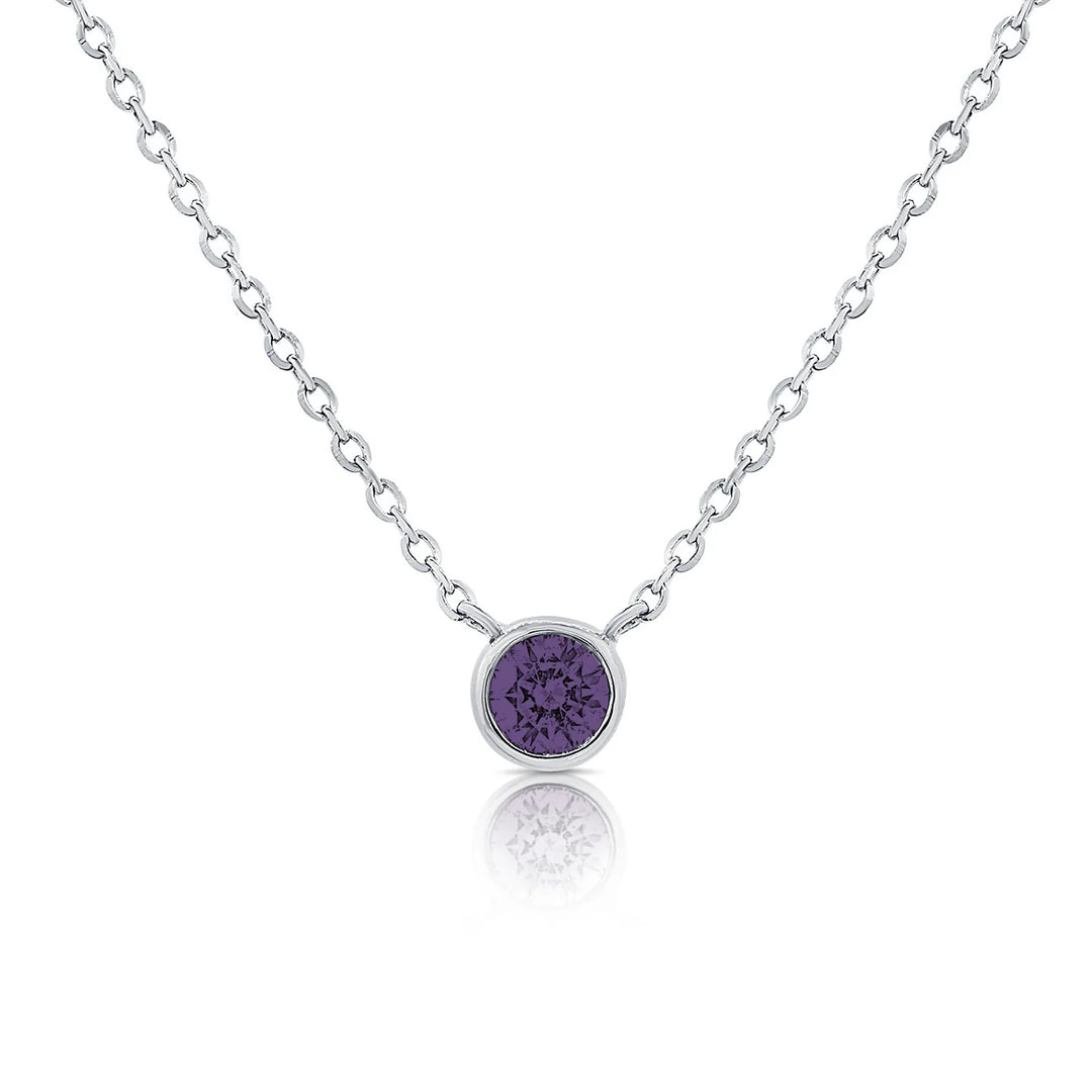 Purple Amethyst Bezel Necklace