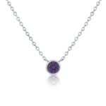 Load image into Gallery viewer, Purple Amethyst Bezel Necklace
