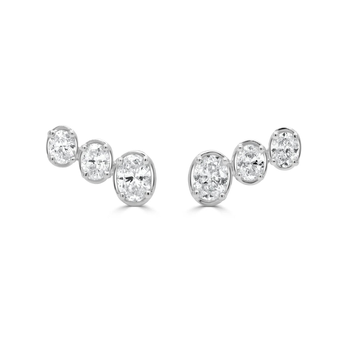 Classic Oval Cut Diamond Earrings