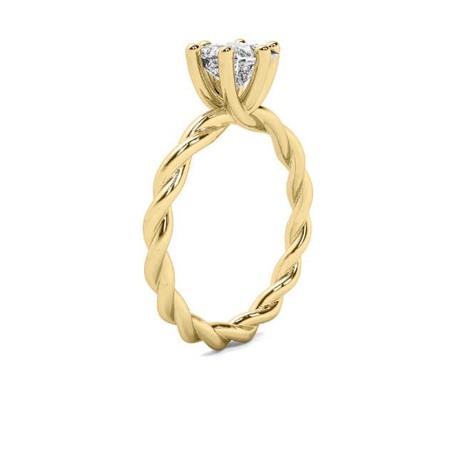 Compass Prong Princess Cut Rope Band Solitaire Semi Mount