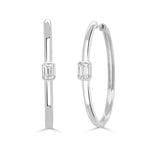 Load image into Gallery viewer, Naples Emerald Cut Diamond Hoops
