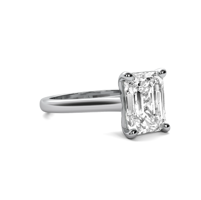 Cathedral 4 Prong Emerald Cut Solitaire Semi Mount