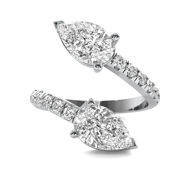 Lab Grown Pear Wrap Diamond Ring