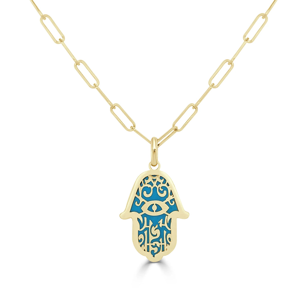 Turquoise Hamsa Necklace