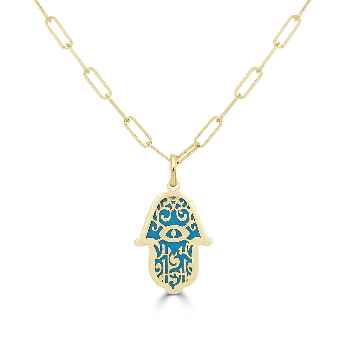 Turquoise hamsa necklace