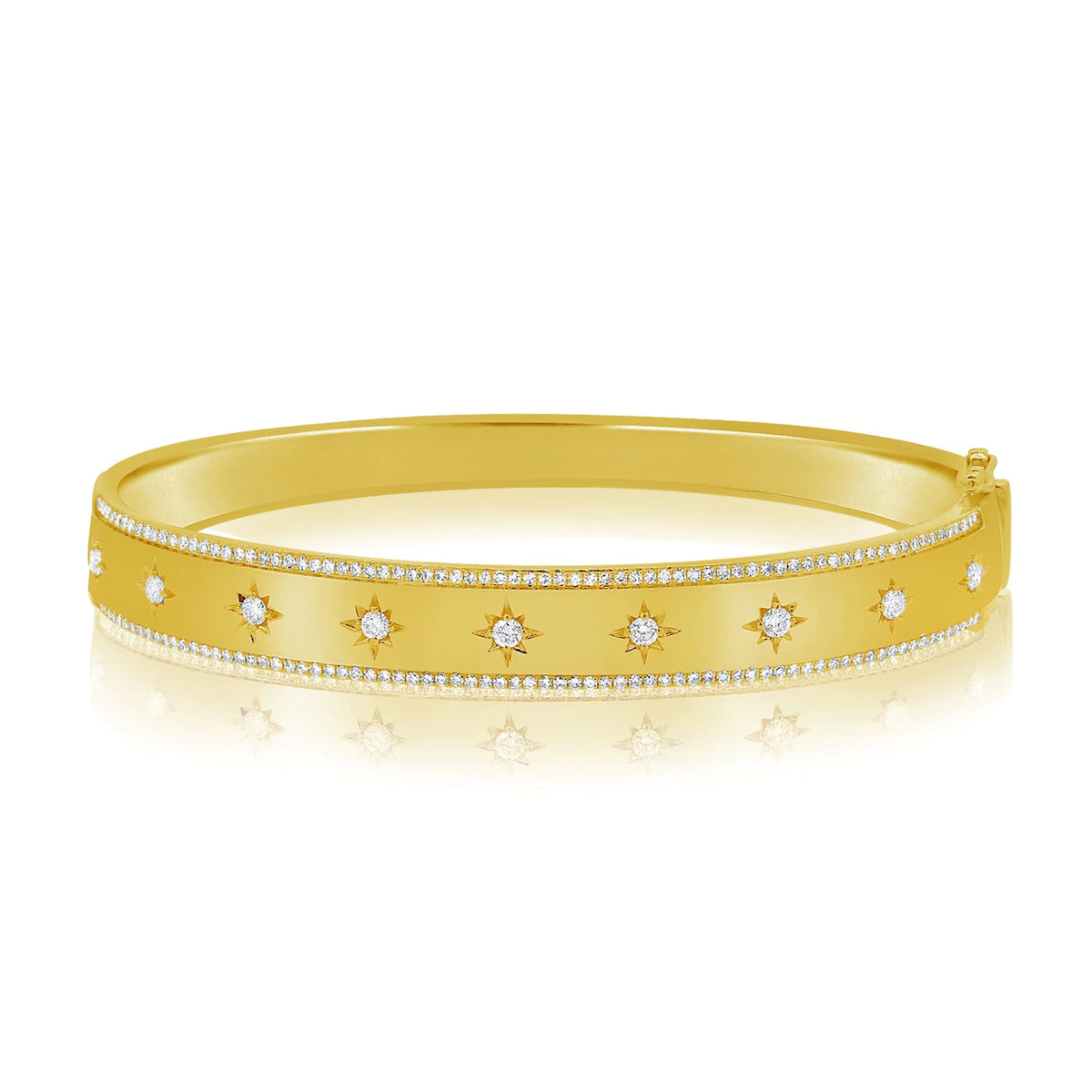 Vintage inspired diamond star bangle