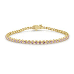 Load image into Gallery viewer, Pink Sapphire Bezel Tennis Bracelet
