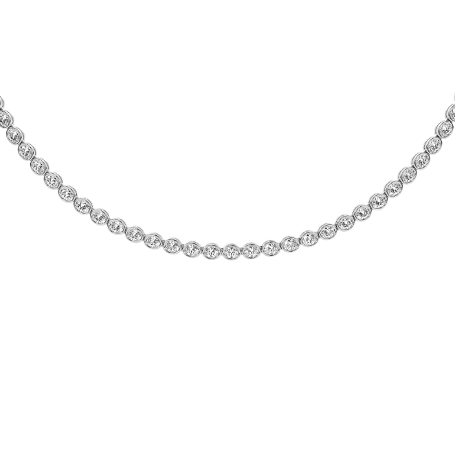 MIAMI Oval East West DIAMOND Bezel Tennis Necklace