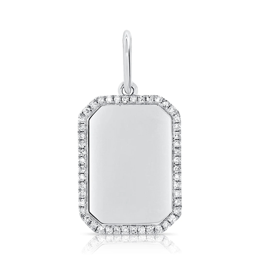 Diamond Dog Tag Charm
