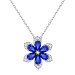 Load image into Gallery viewer, Sapphire &amp; Diamond Lily Flower Necklace
