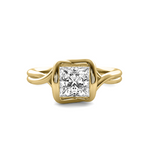 Load image into Gallery viewer, Ava Wrap Bezel Princess Cut Solitaire Semi Mount
