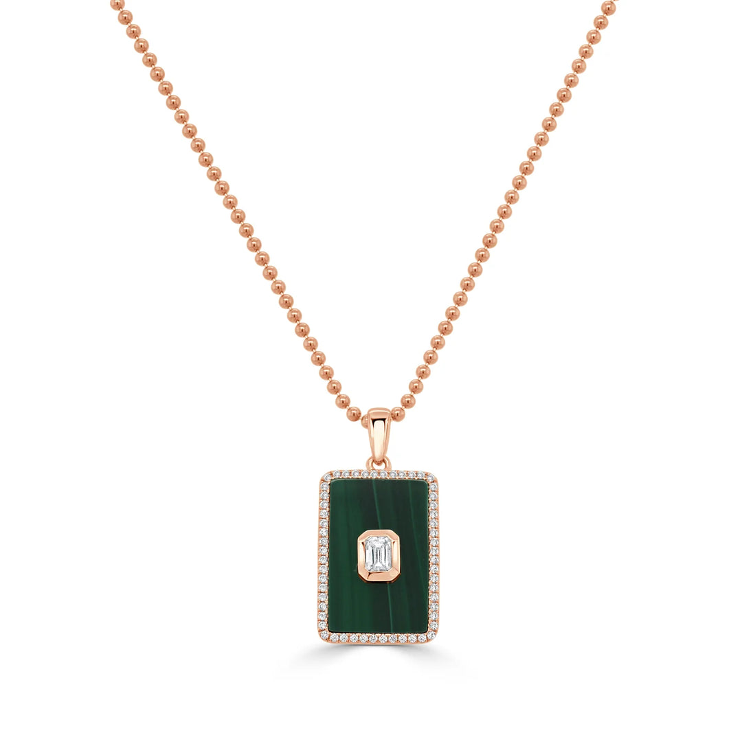 Malachite & Diamond Medallion Necklace