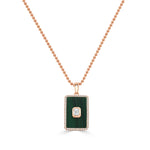 Load image into Gallery viewer, Malachite &amp; Diamond Medallion Necklace
