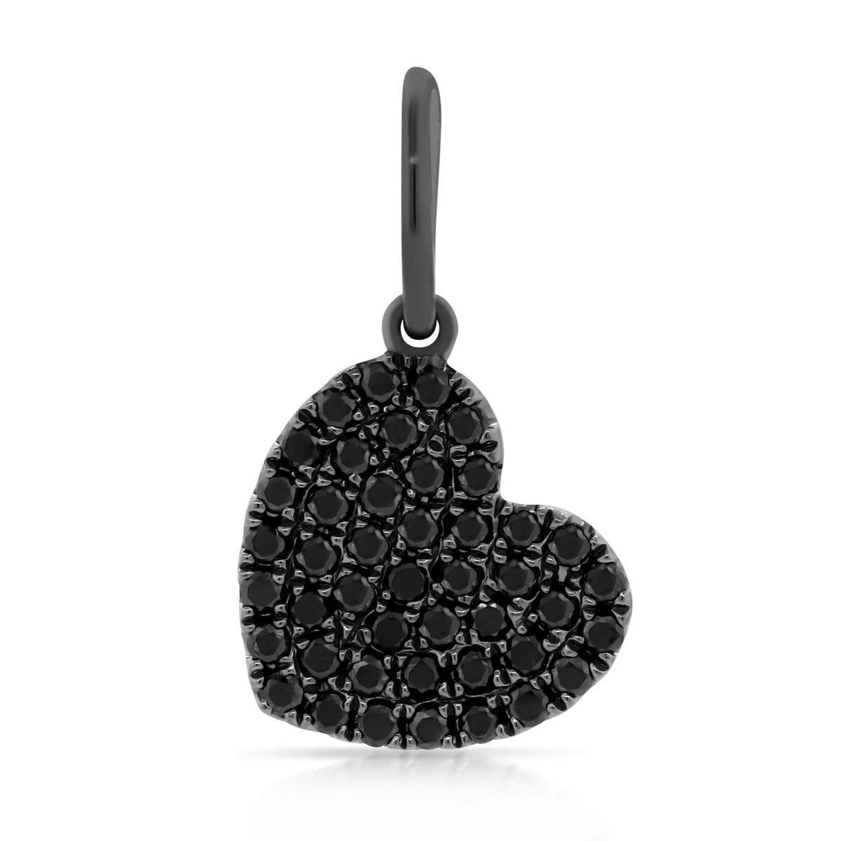 Black diamond heart charm