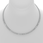 Load image into Gallery viewer, Sophia Emerald EAST WEST Diamond Bezel Tennis Necklace

