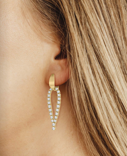 Triangle Diamond Drop Earrings