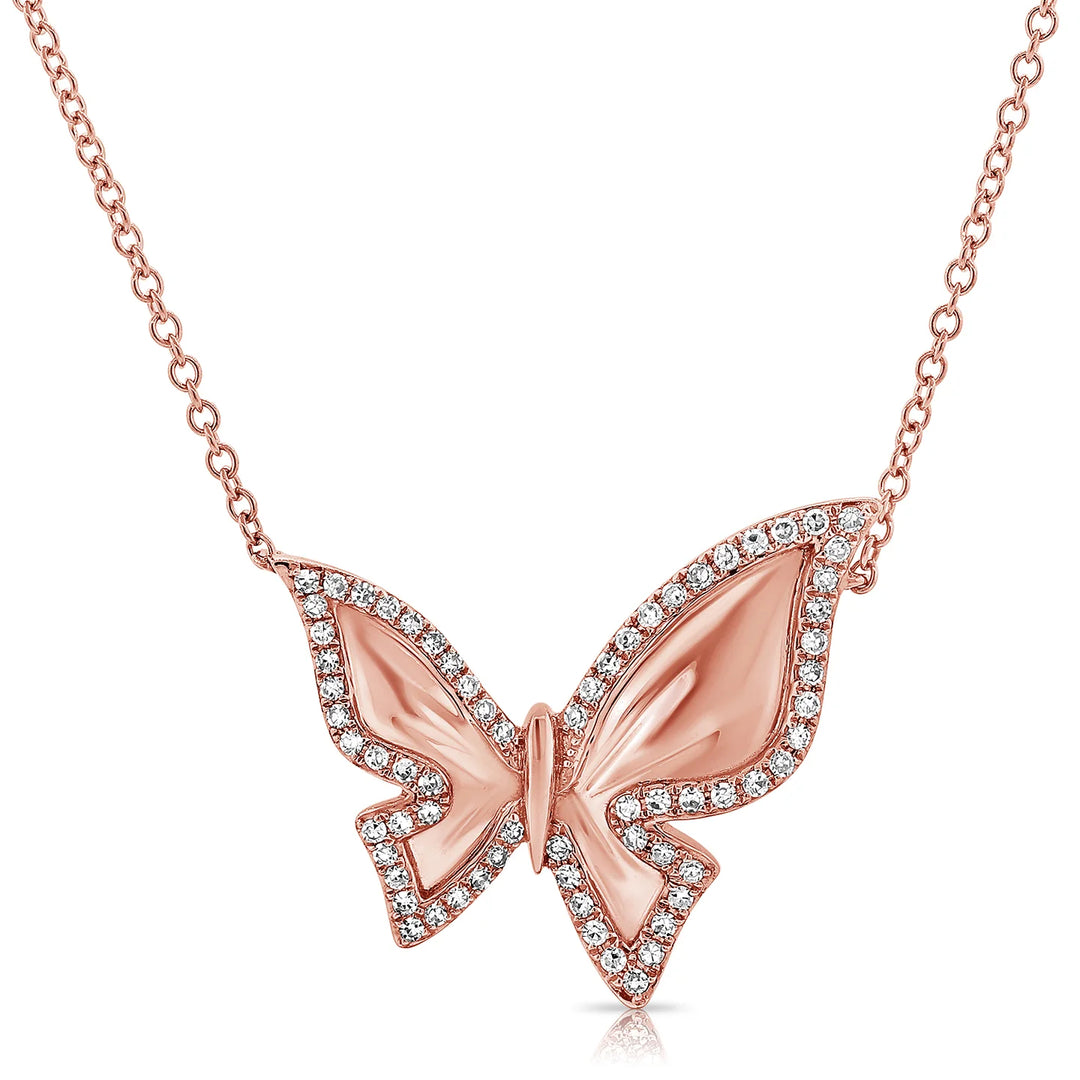 Monarch Butterfly Diamond Necklace