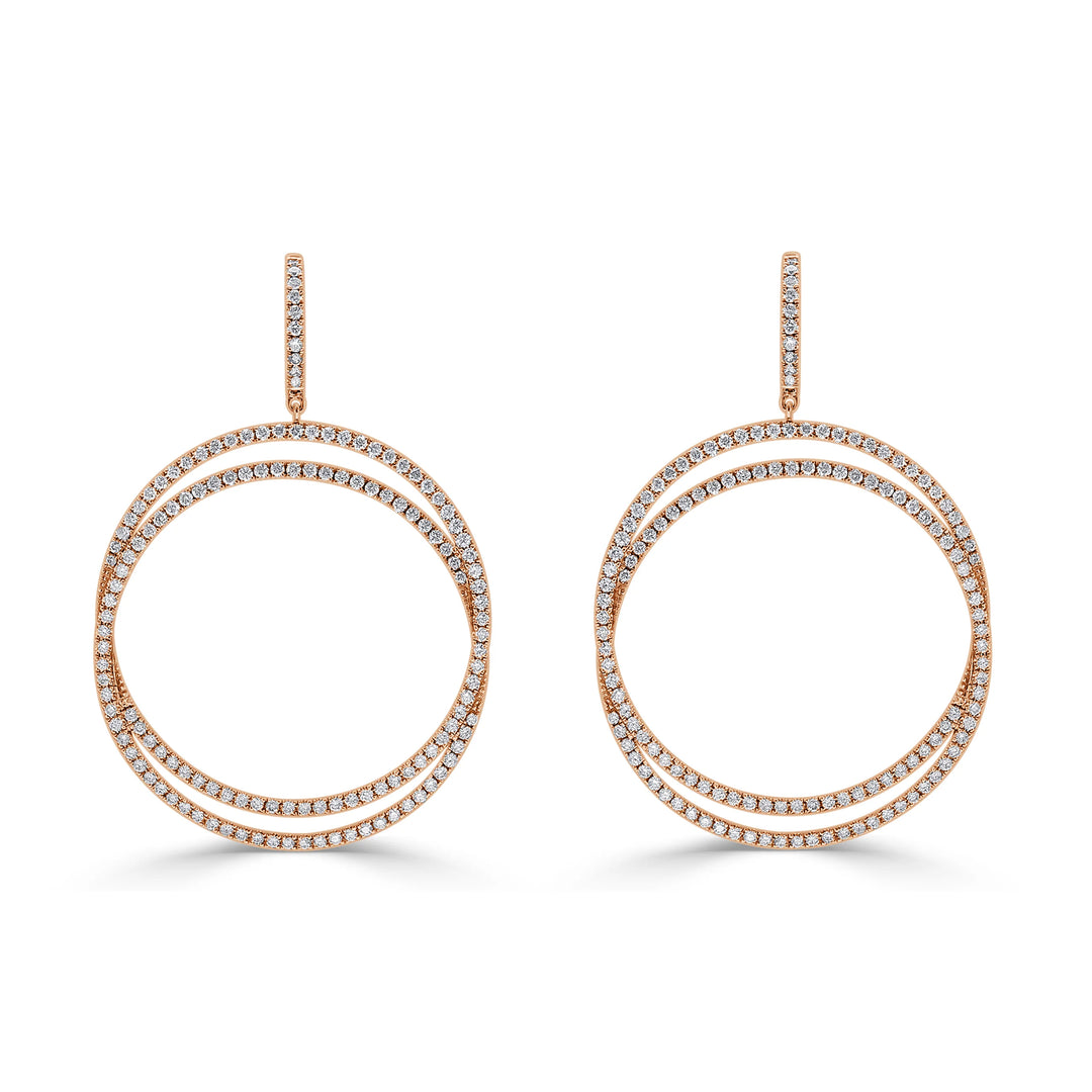 Duo Diamond Circle Earrings