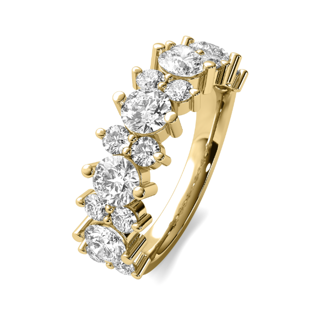 Lab grown mixed shape diamond wedding band
