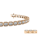 Load image into Gallery viewer, Abu Dhabi East West Emerald Bezel Tennis Bracelet
