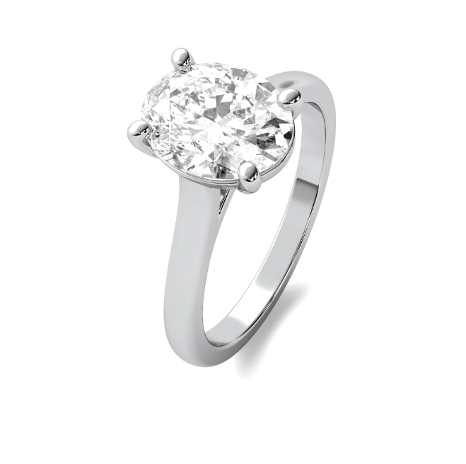 Cathedral Oval Cut Solitaire Semi Mount