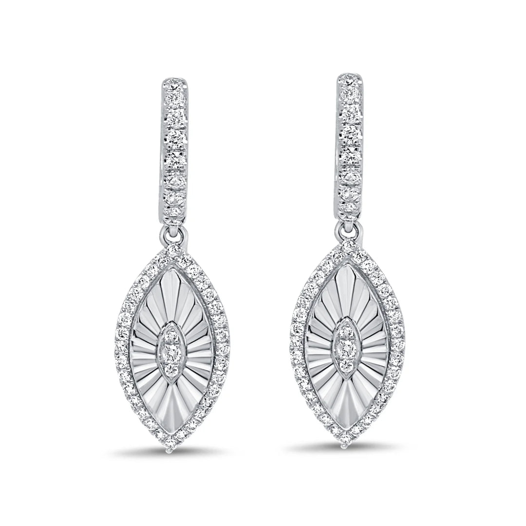 Siene Fluted Dangle Diamond Earrings