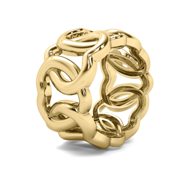 Heart Design Cigar Statement Ring