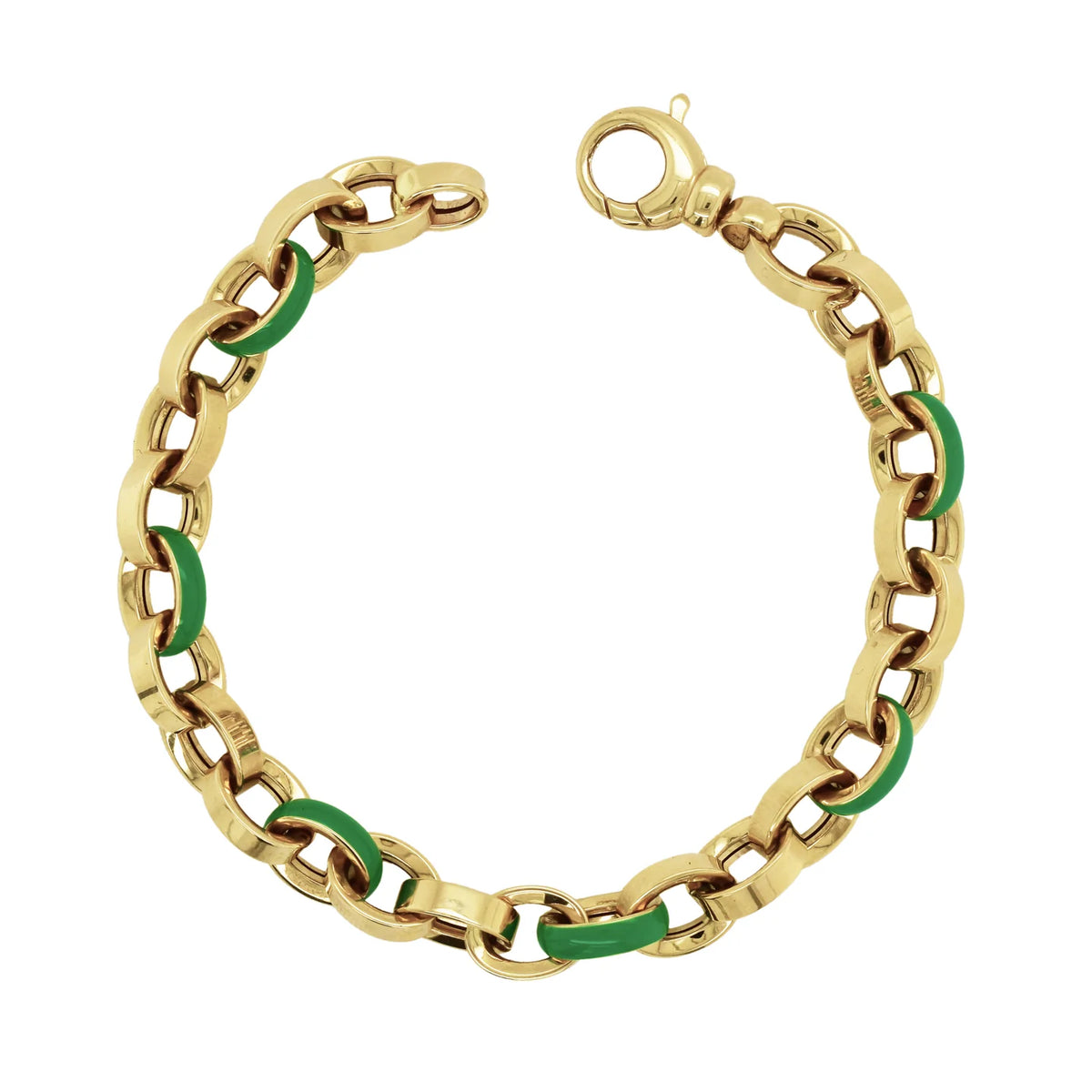 Kelly green enamel bracelet