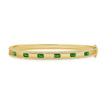 Load image into Gallery viewer, Emerald &amp; Diamond Gold Bangle
