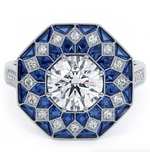 Load image into Gallery viewer, Art Deco Diamond &amp; Sapphire Semi-mount
