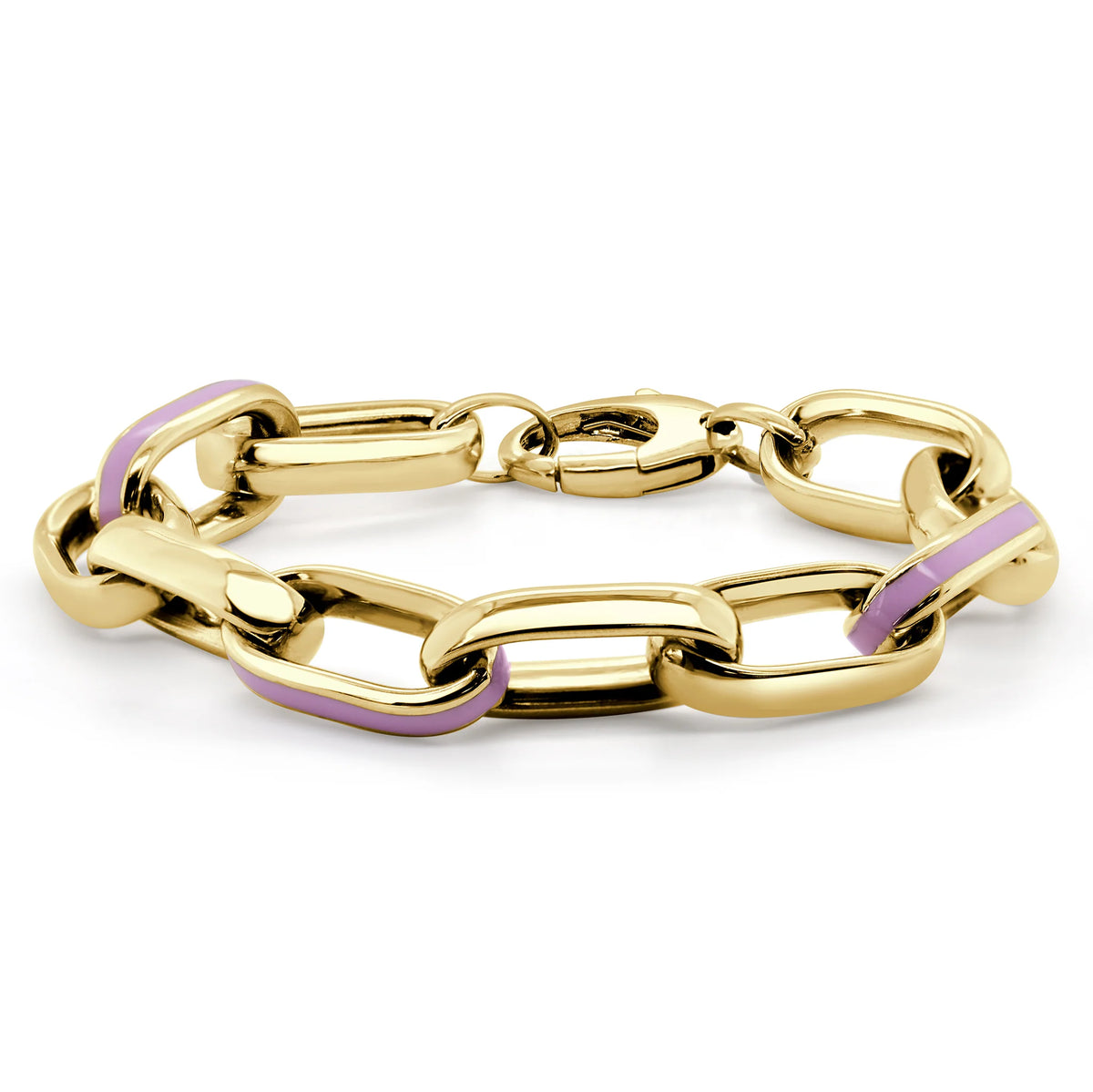Lilac enamel chunky bracelet