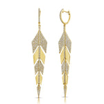 Load image into Gallery viewer, Diamond Drop Feather Earrings
