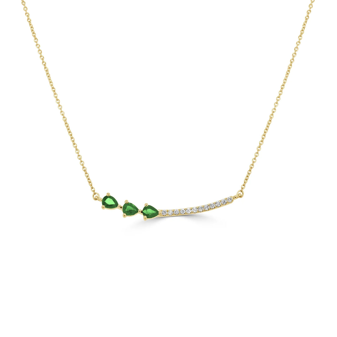 Emerald & Diamond Emma Smile Necklace