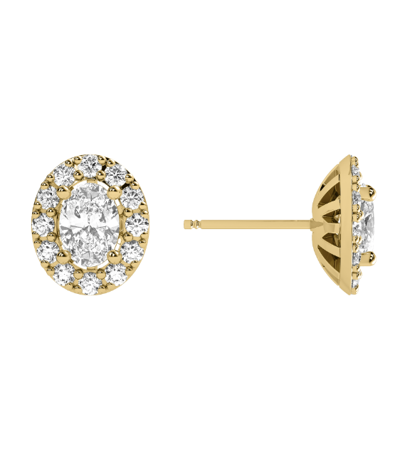 Lara oval halo earrings