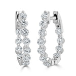 Load image into Gallery viewer, Oval Diamond Single-Prong Hoop Earrings
