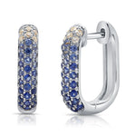 Load image into Gallery viewer, Sapphire &amp; Diamond Ombre Style Hoop Earrings
