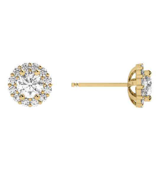 Lab grown flower diamond earrings
