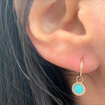 Load image into Gallery viewer, Sioux Diamond &amp; Turquoise Dangle Earrings

