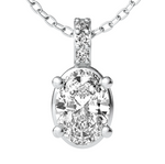 Load image into Gallery viewer, Lab Grown Oval Solitaire Diamond Necklace
