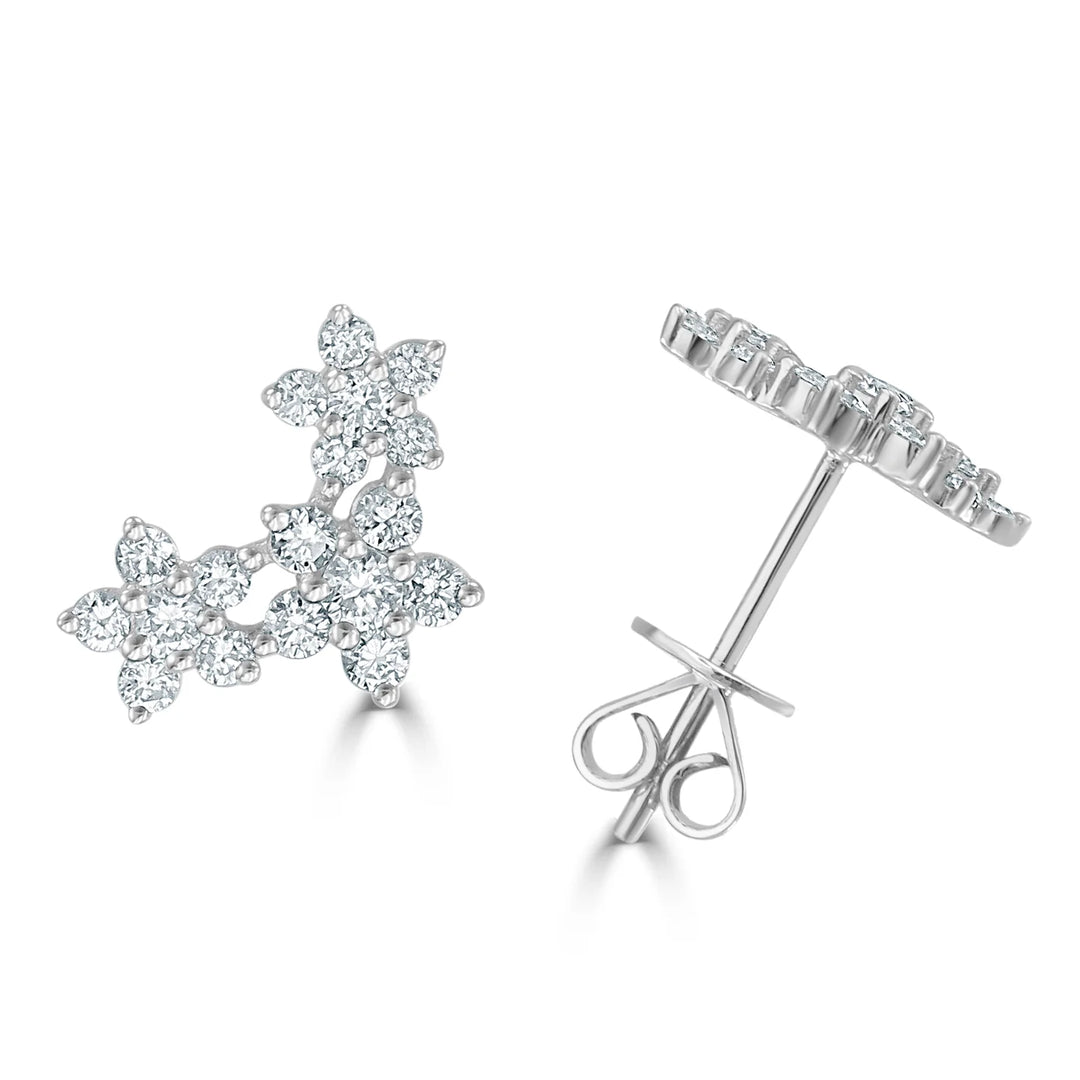 Forget Me Not Flower Diamond Studs