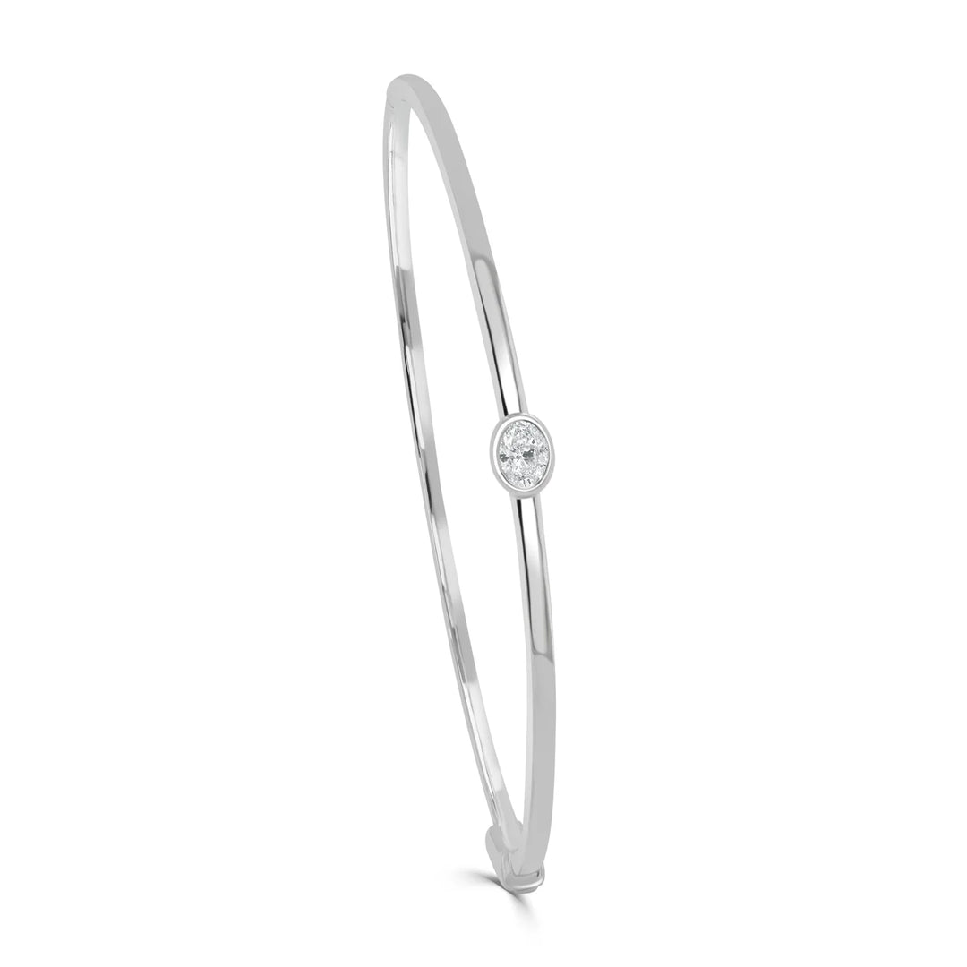 Oval Shape Diamond Stackable Bangle