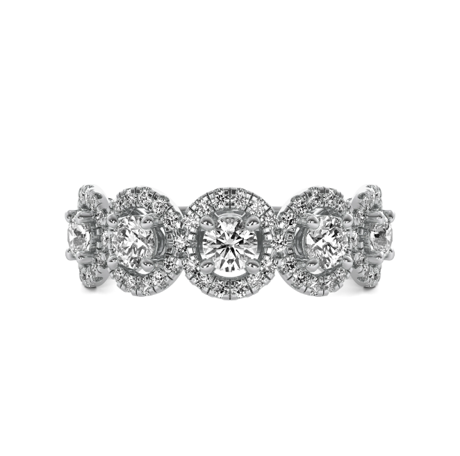 Lab Grown Halo Diamond Wedding Band