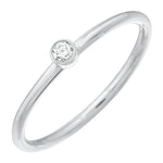 Load image into Gallery viewer, Dainty Round Brilliant Diamond Bezel Ring
