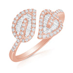 Load image into Gallery viewer, Petite Baguette Diamond Double Maple Leaf Ring
