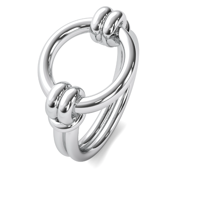 Polished Link Statement Ring